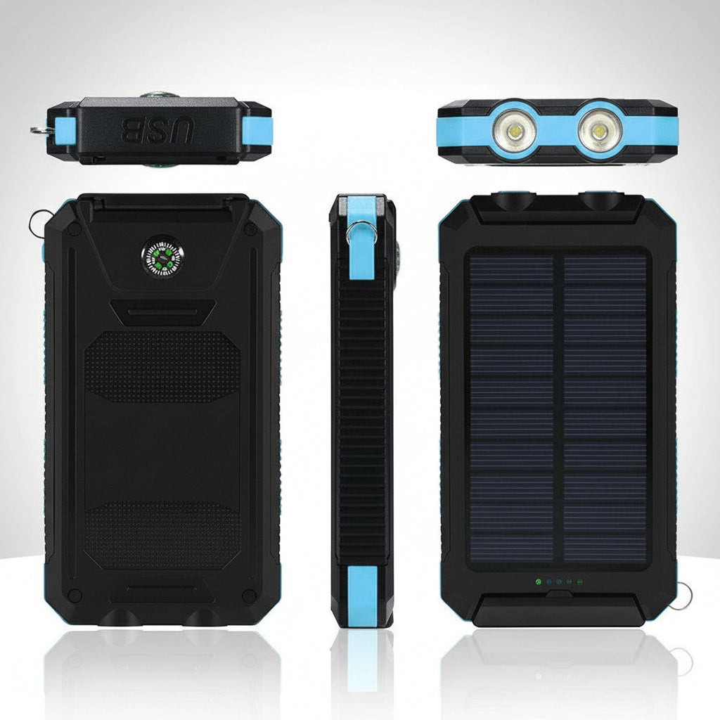 Cargador solar de 20000 mAh, batería externa impermeable