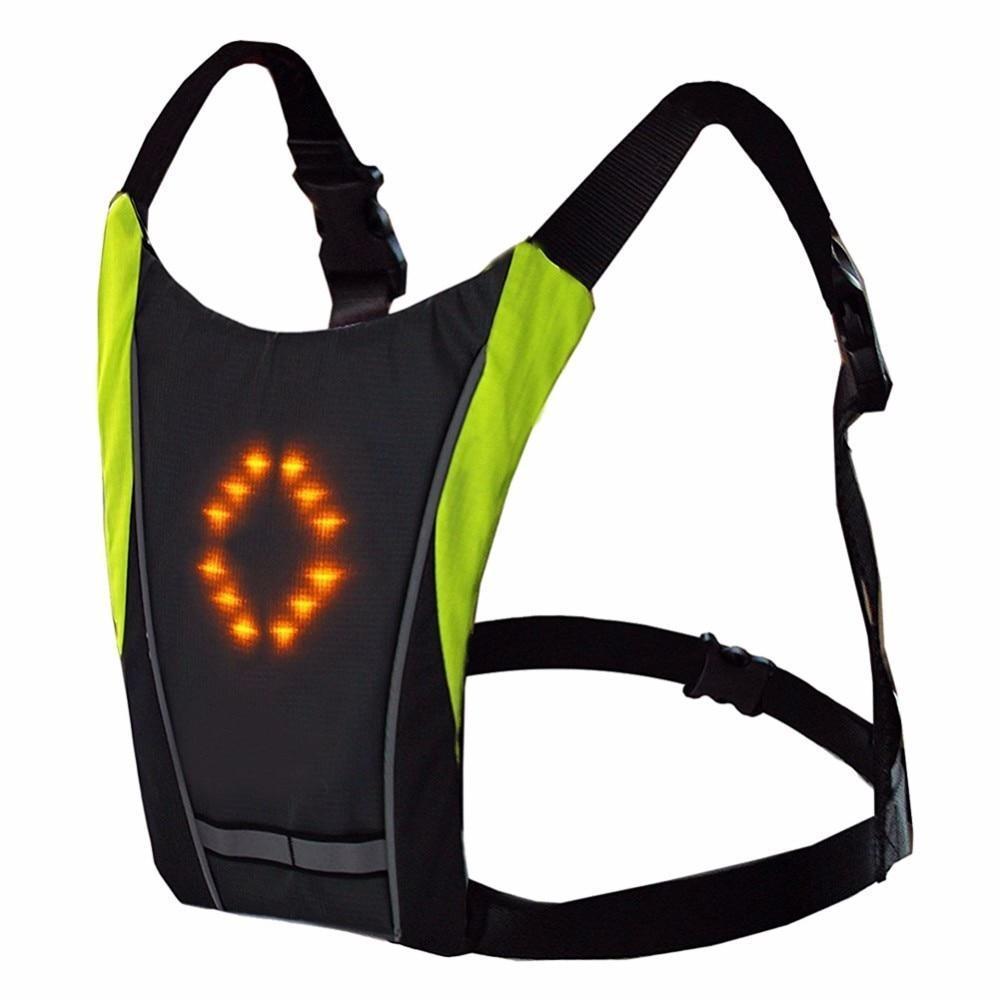 Dmax | Chaleco LED reflectante de seguridad para ciclismo con señal de giro, impermeable para exteriores