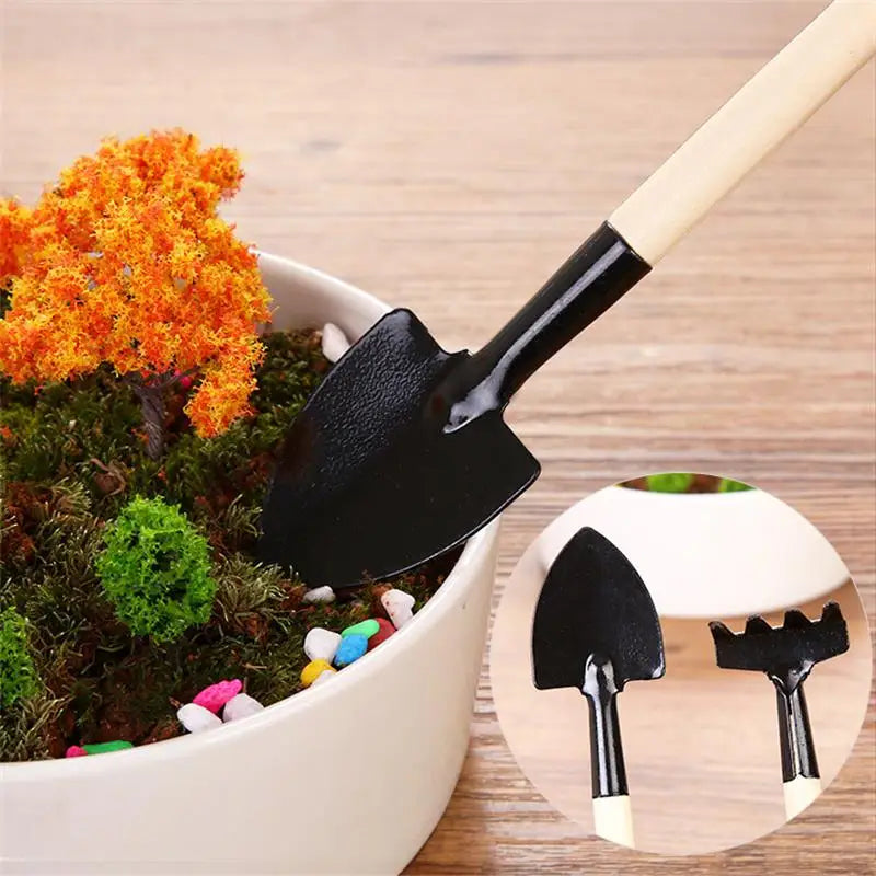 Juego de herramientas de jardinería 3 piezas | Kit con pala, rastrillo y azada