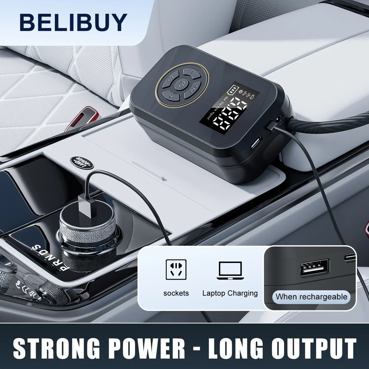 Dmax | Compresor AirVolt Go | Inalámbrico y Recargable | Presión de los Neumáticos y Banco de Energía Todo en Uno | Compacto y Portátil