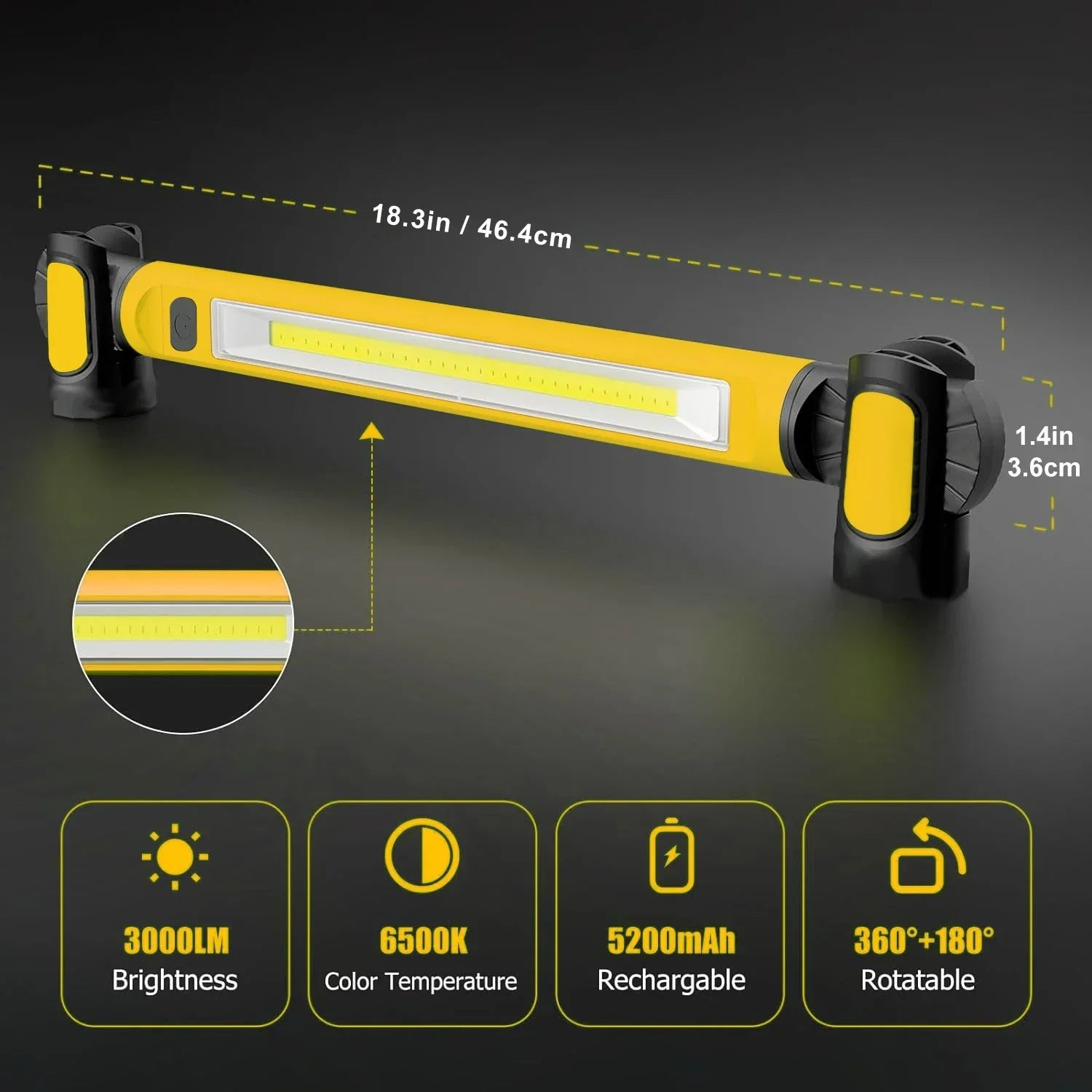 Dmax | Luz de trabajo LED magnética de emergencia