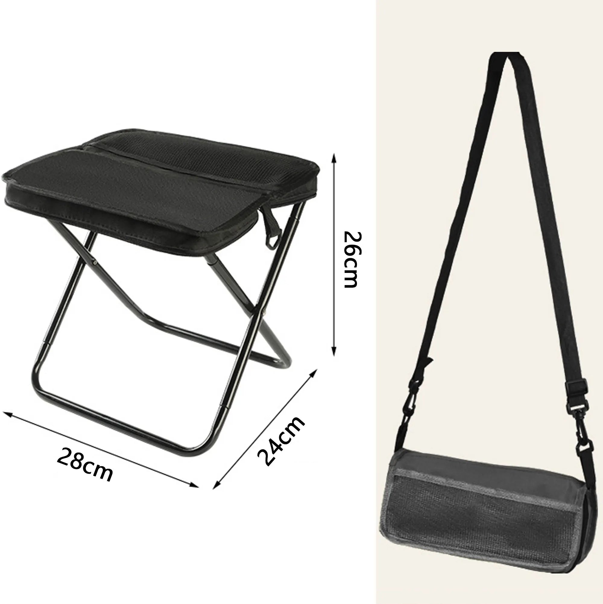Taburete de camping plegable | Asiento portátil compacto y resistente