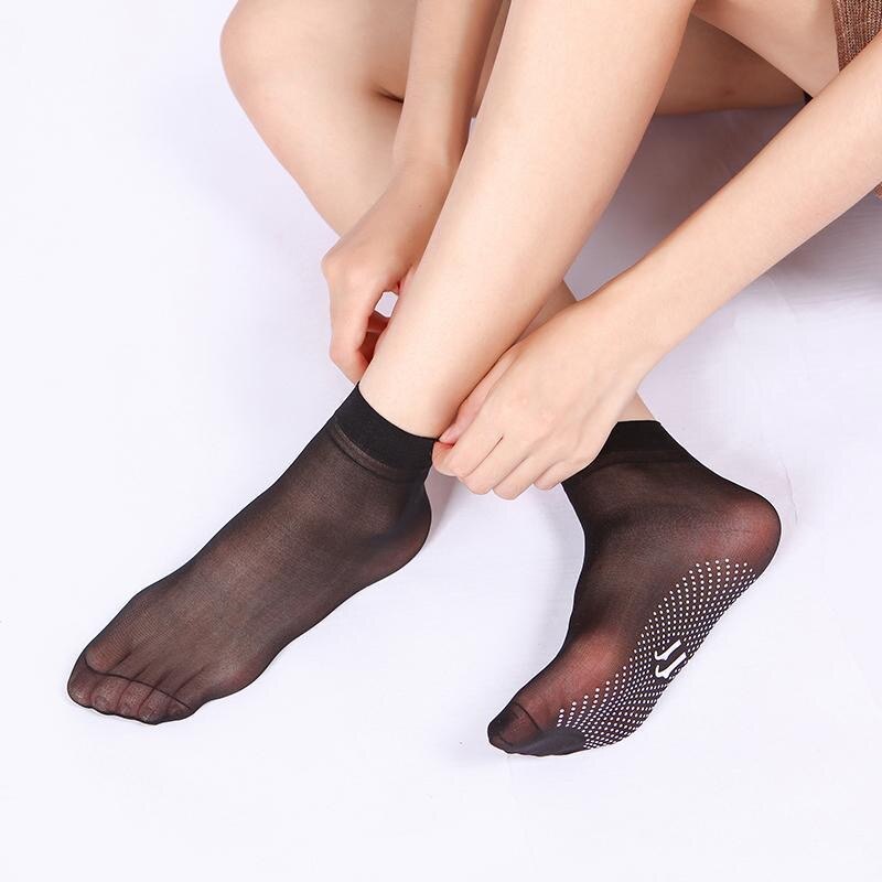 Calcetines para mujer de seda ultrafina y transpirables, de verano