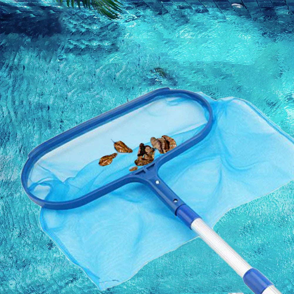 BowLift | AquaSift Desnatador de piscina con mango telescópico | Desnatador de hojas para piscina y estanque | Malla resistente | Limpieza para piscina y spa