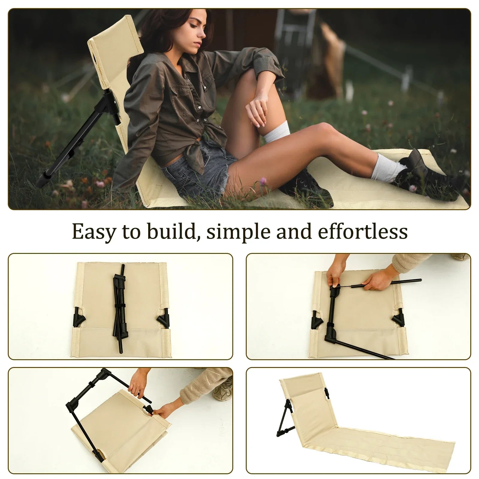 Cojín de respaldo para camping | Soporte cómodo portátil para exterior