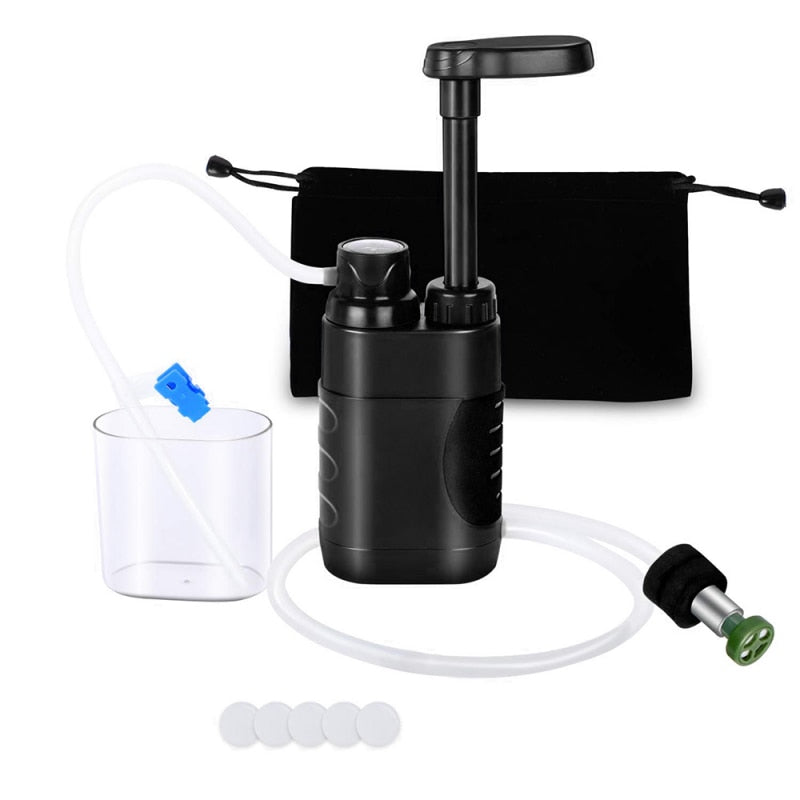 Filtro de agua portátil para camping | Purificador para exteriores y supervivencia