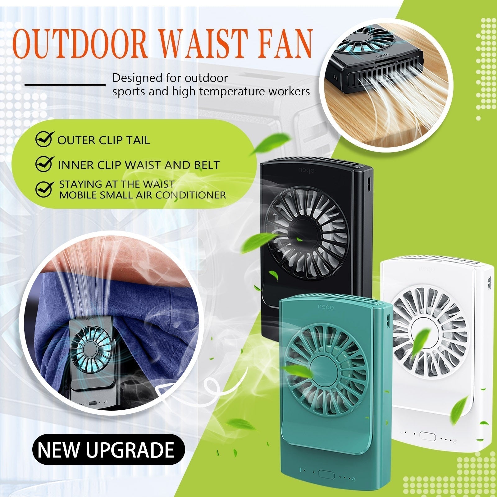 Ventilador de cintura sin aspas para un verano fresco