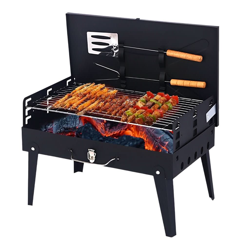Barbacoa plegable de acero | Parrilla portátil para jardín y camping