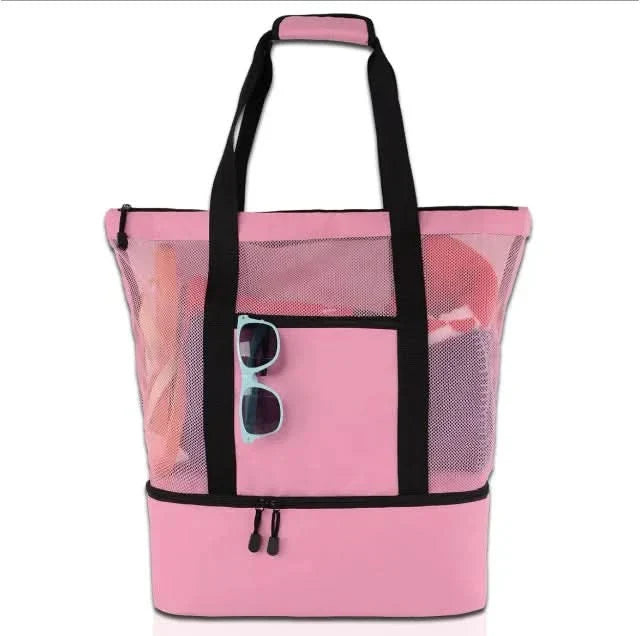 Bolsa de picnic y playa de malla impermeable con doble capa y gran capacidad