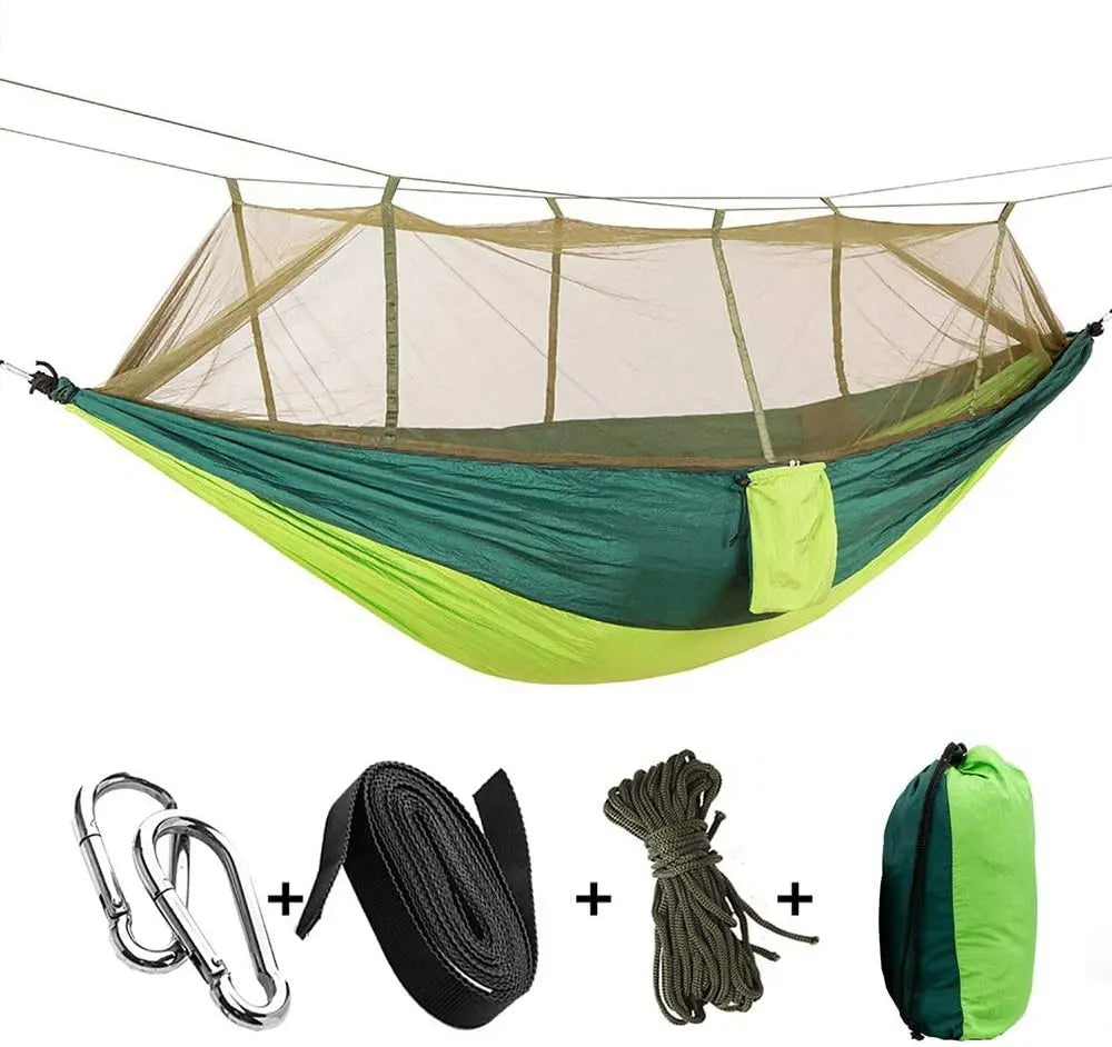 Hamaca de camping con mosquitera | Portátil y resistente para exterior