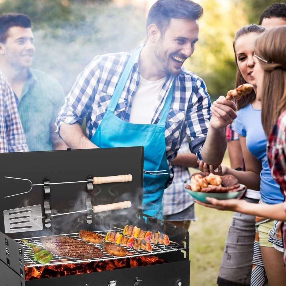 Barbacoa plegable de acero | Parrilla portátil para jardín y camping