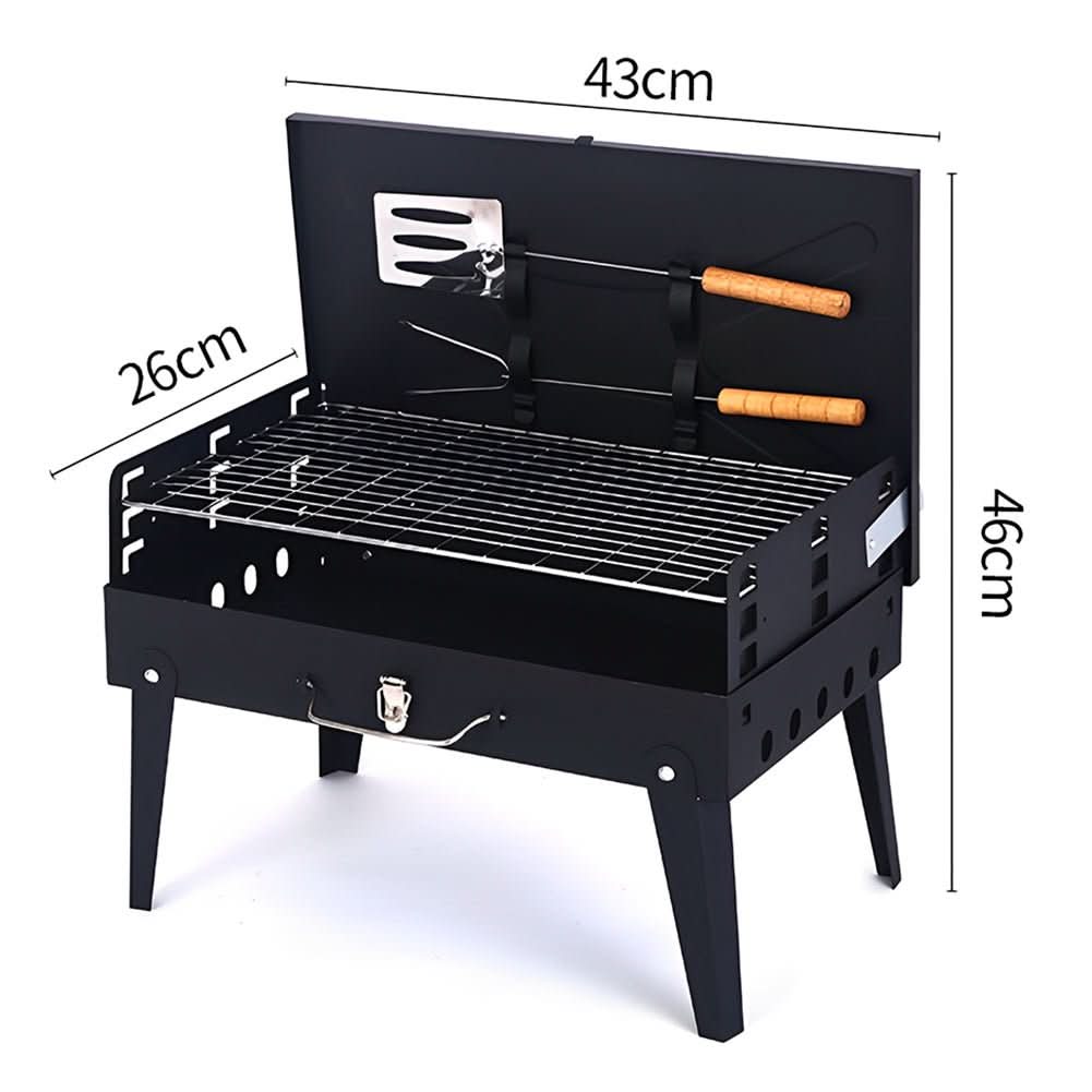 Barbacoa plegable de acero | Parrilla portátil para jardín y camping