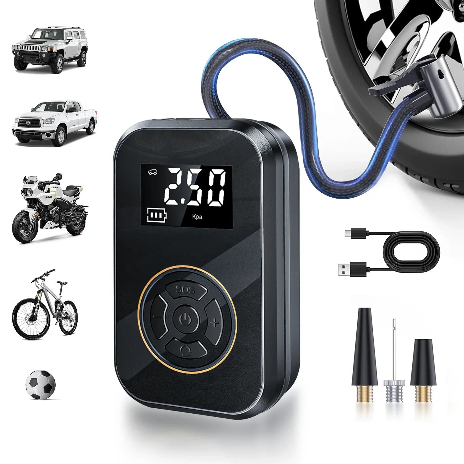 Dmax | Compresor AirVolt Go | Inalámbrico y Recargable | Presión de los Neumáticos y Banco de Energía Todo en Uno | Compacto y Portátil