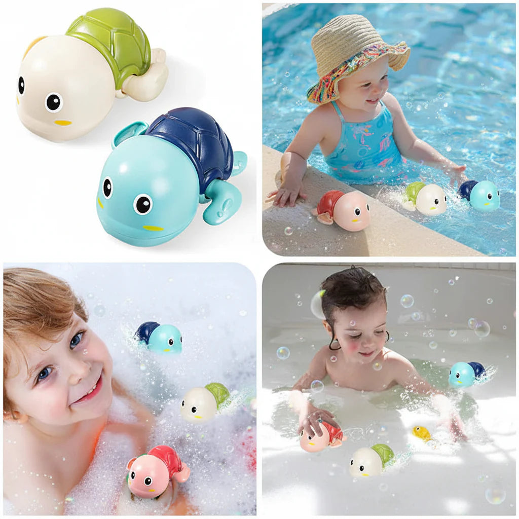 Juguetes de baño con animales marinos que nadan con cuerda