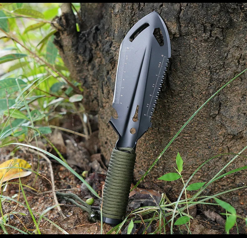 Pala multifuncional de camping | Herramienta compacta para supervivencia y senderismo