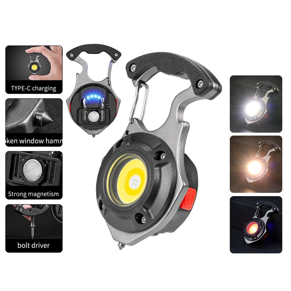 Linterna multifuncional 7 en 1 | Luz portátil para camping y emergencia