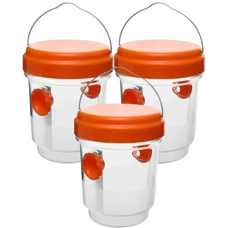 Trampa para Avispas Reutilizable Impermeable para Exterior e Interior – Pack de 1 a 3 Unidades — Naranja - 3 uds