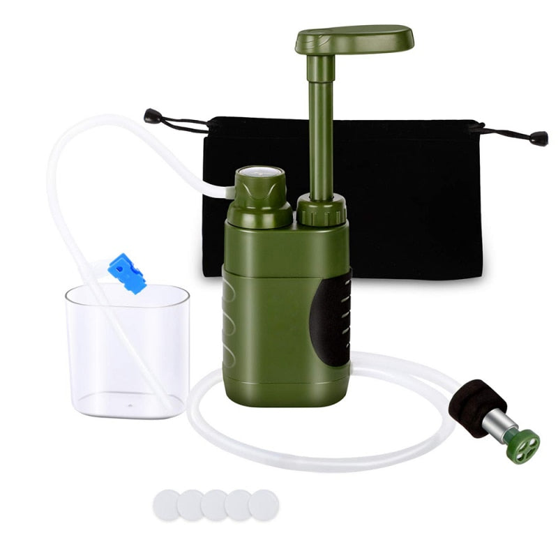 Filtro de agua portátil para camping | Purificador para exteriores y supervivencia