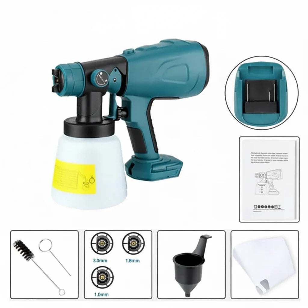 Pistola de pulverización eléctrica inalámbrica para pintura - bricolaje rápido