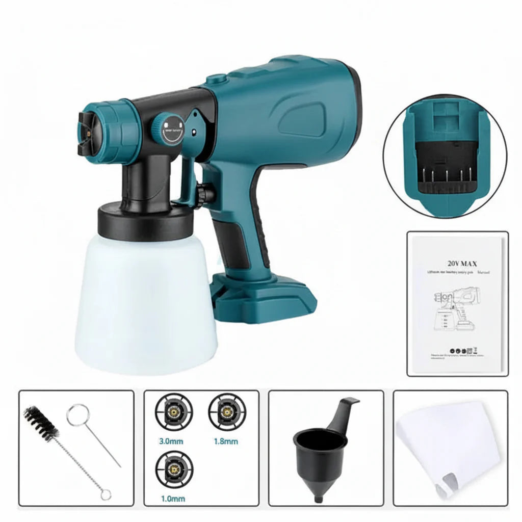 Pistola de pulverización eléctrica inalámbrica para pintura - bricolaje rápido