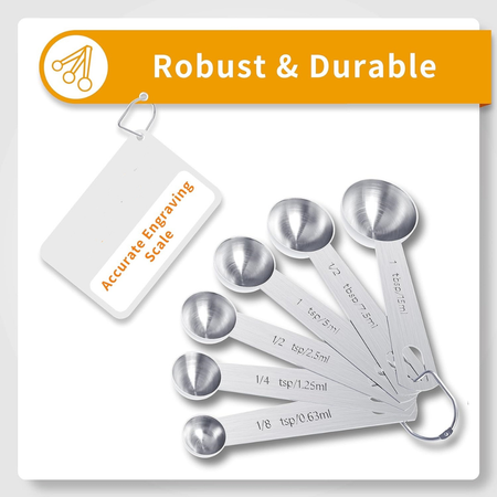 Conjunto de tazas medidoras de acero inoxidable y cucharas medidoras para hornear y cocinar