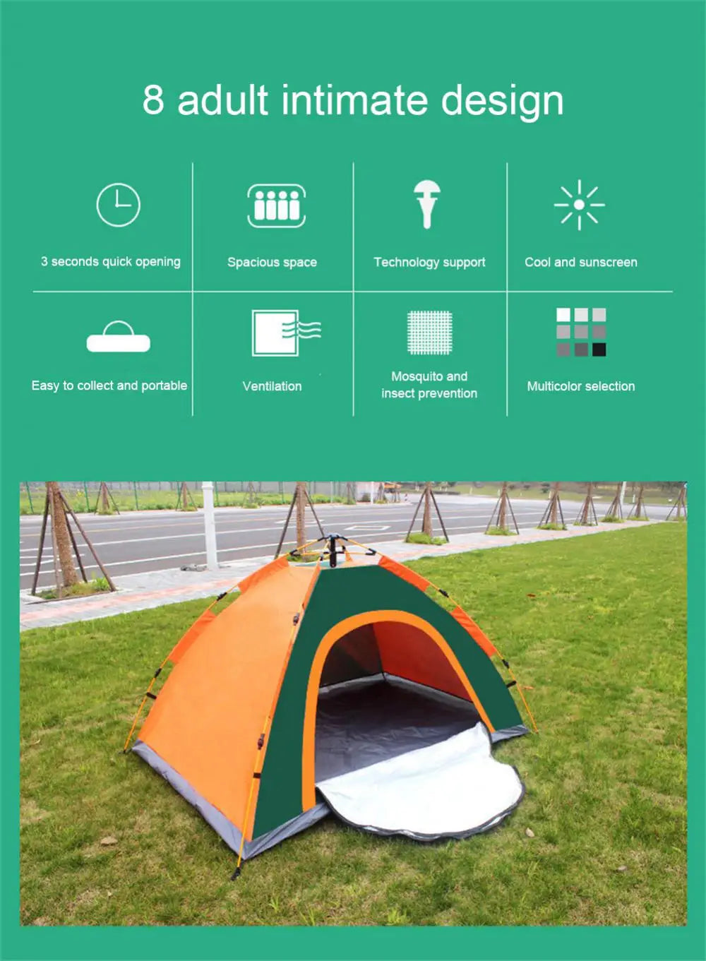 Carpa automática para camping | Tienda portátil fácil de montar para exterior