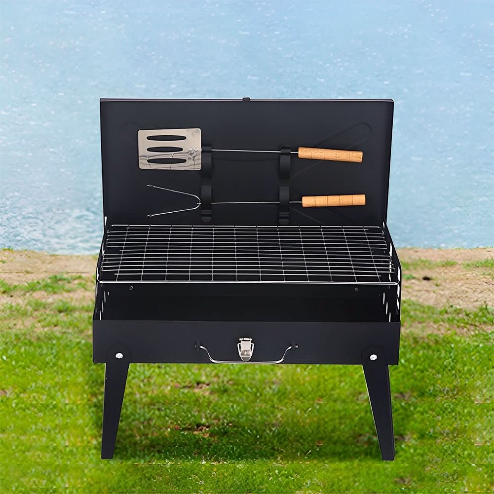 Barbacoa plegable de acero | Parrilla portátil para jardín y camping