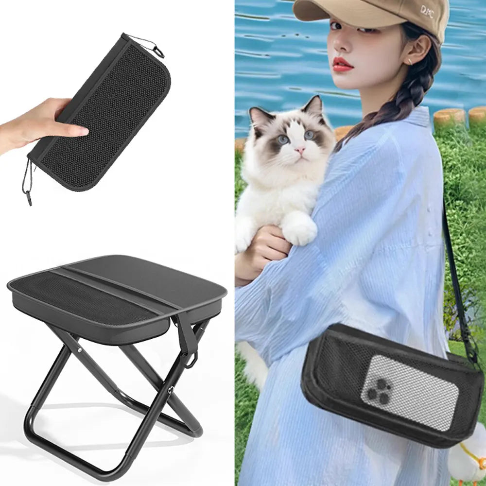 Taburete de camping plegable | Asiento portátil compacto y resistente
