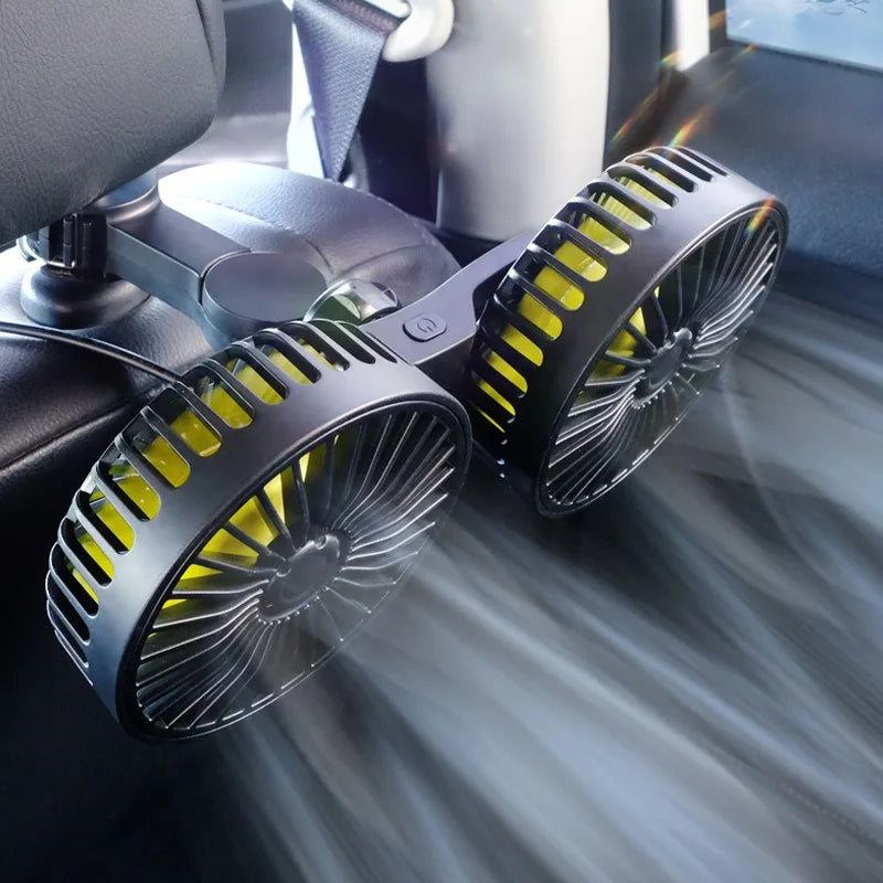 Ventilador de coche con USB | Enfriador portátil para asiento trasero