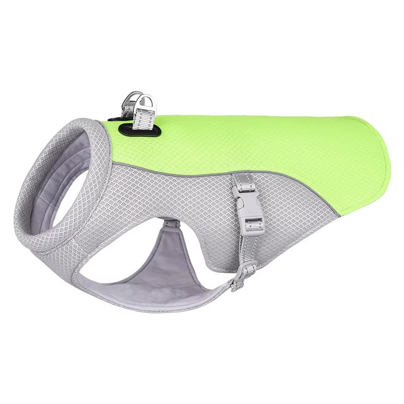 Chaleco enfriador para perros de verano con reflectante y arnés de liberación rápida