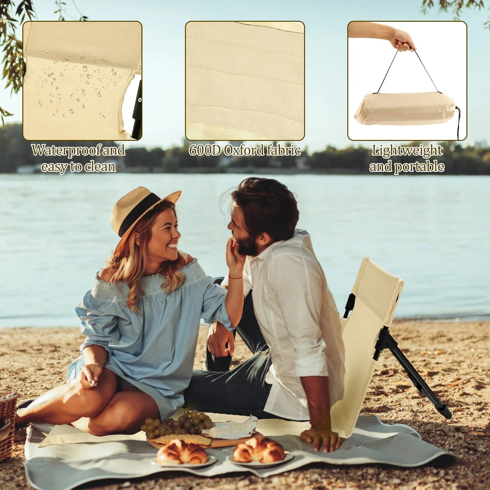 Cojín de respaldo para camping | Soporte cómodo portátil para exterior
