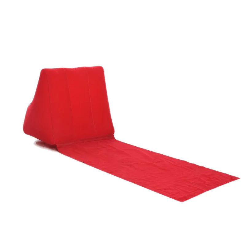 Colchoneta inflable con respaldo | Cama portátil para playa y camping