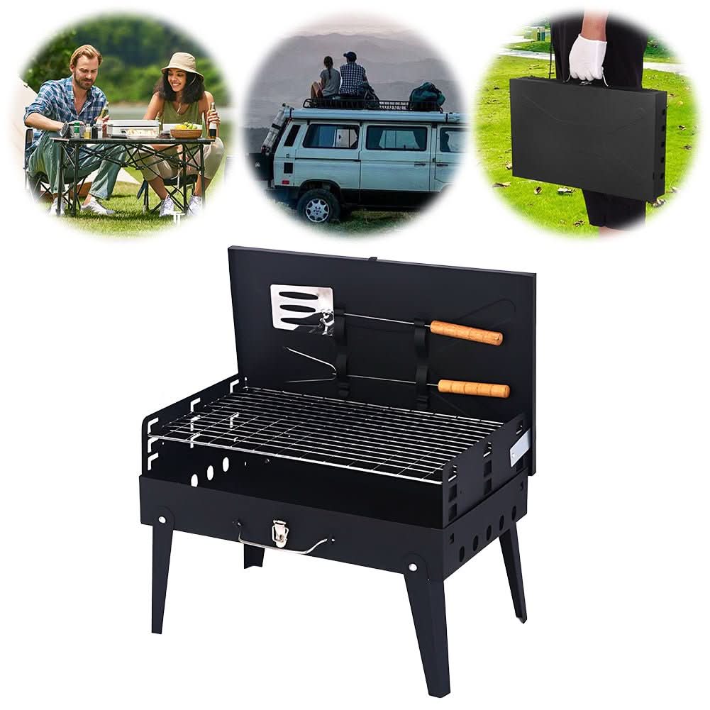 Barbacoa plegable de acero | Parrilla portátil para jardín y camping