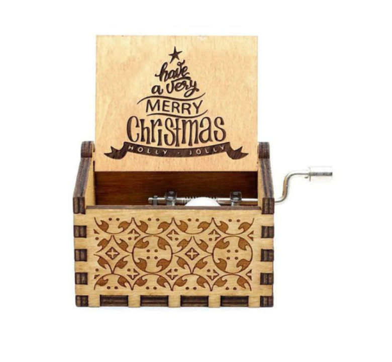 Caja de Música Navideña de Madera – Bailarina Hecha a Mano