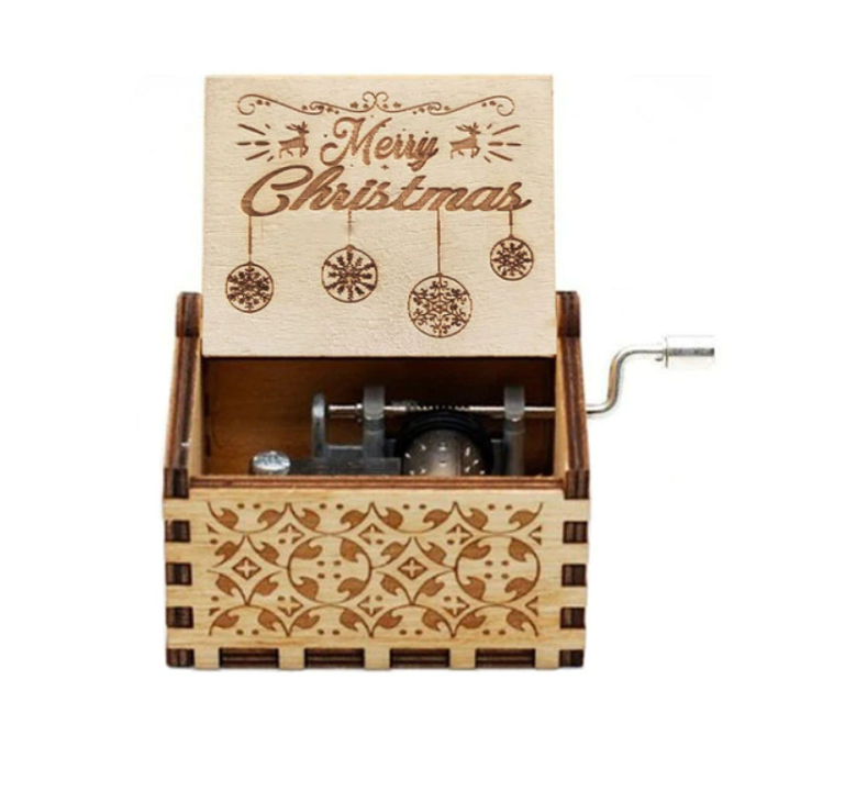 Caja de Música Navideña de Madera – Bailarina Hecha a Mano