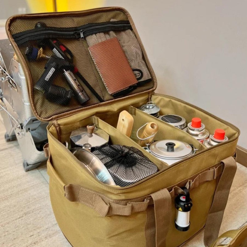 Bolsa de almacenamiento para camping | Organizador con múltiples compartimentos