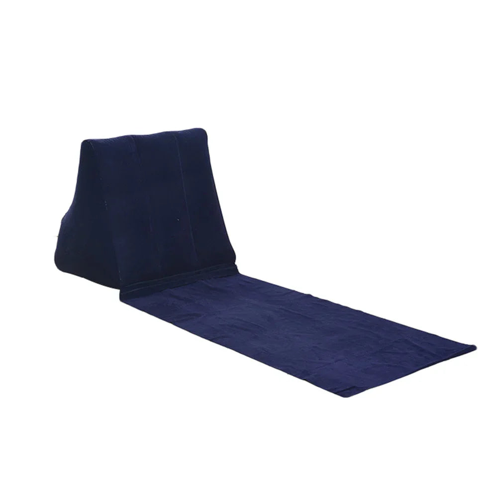 Colchoneta inflable con respaldo | Cama portátil para playa y camping
