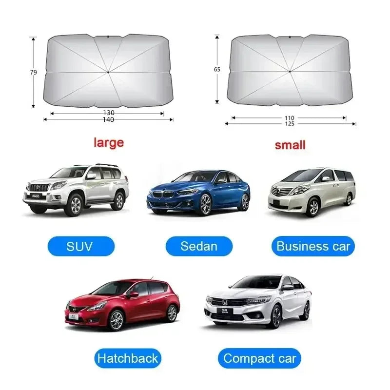 Parasol plegable para coche | Protección UV para parabrisas