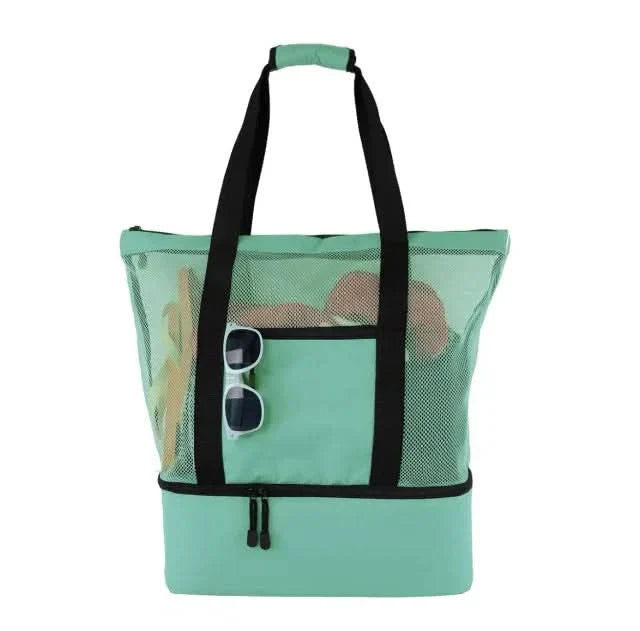 Bolsa de picnic y playa de malla impermeable con doble capa y gran capacidad