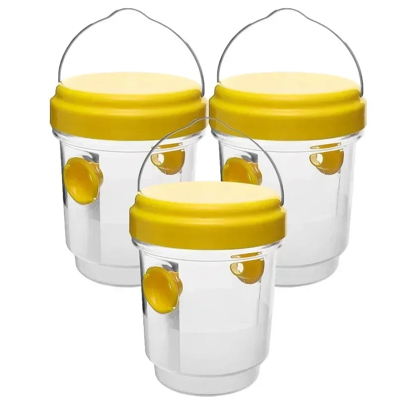 Trampa para Avispas Reutilizable Impermeable para Exterior e Interior – Pack de 1 a 3 Unidades — Amarillo - 3 uds