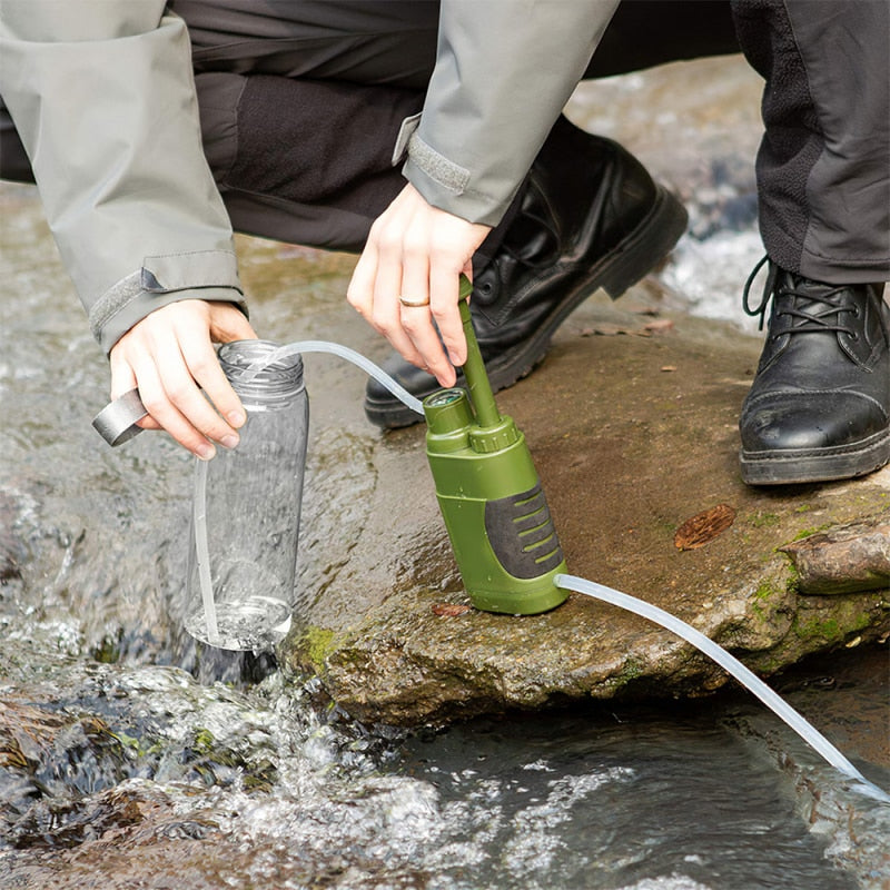 Filtro de agua portátil para camping | Purificador para exteriores y supervivencia