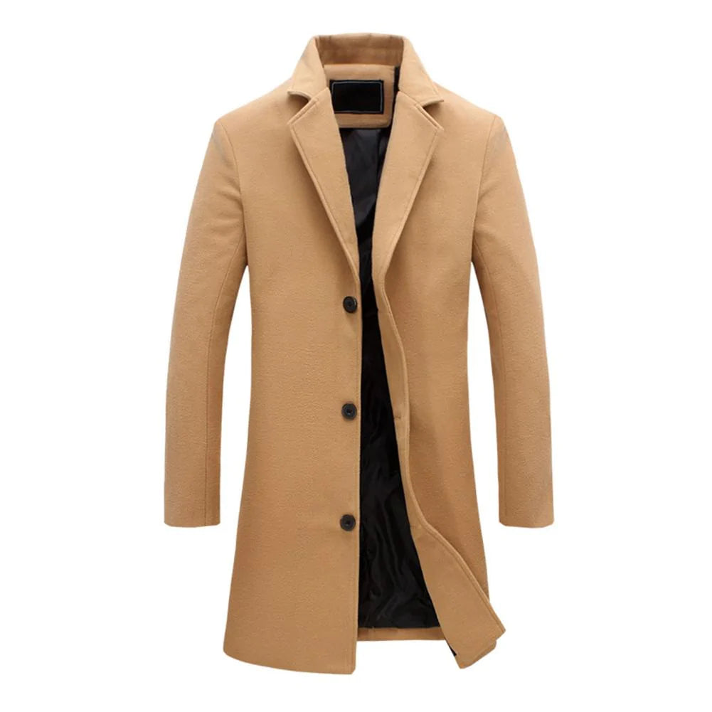 Abrigo Largo de Lana para Hombre – Clásico, Elegante y Perfecto para Invierno