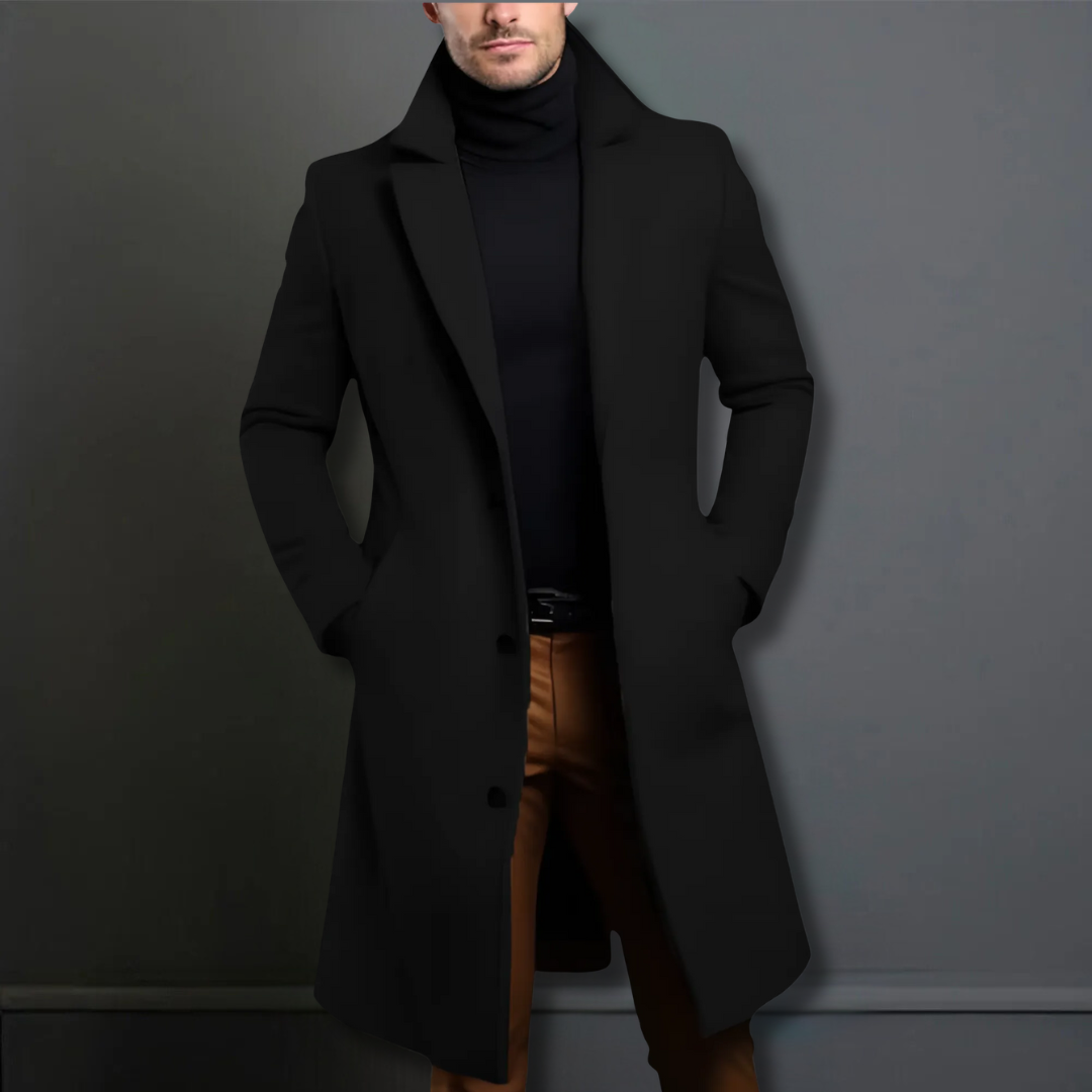 Abrigo Largo de Lana para Hombre – Clásico, Elegante y Perfecto para Invierno