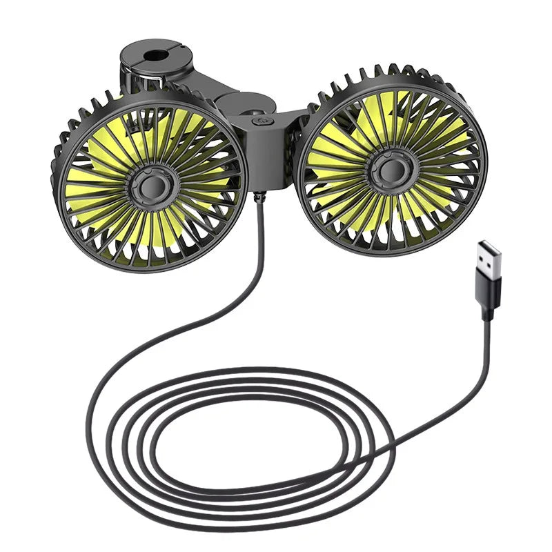 Ventilador de coche con USB | Enfriador portátil para asiento trasero