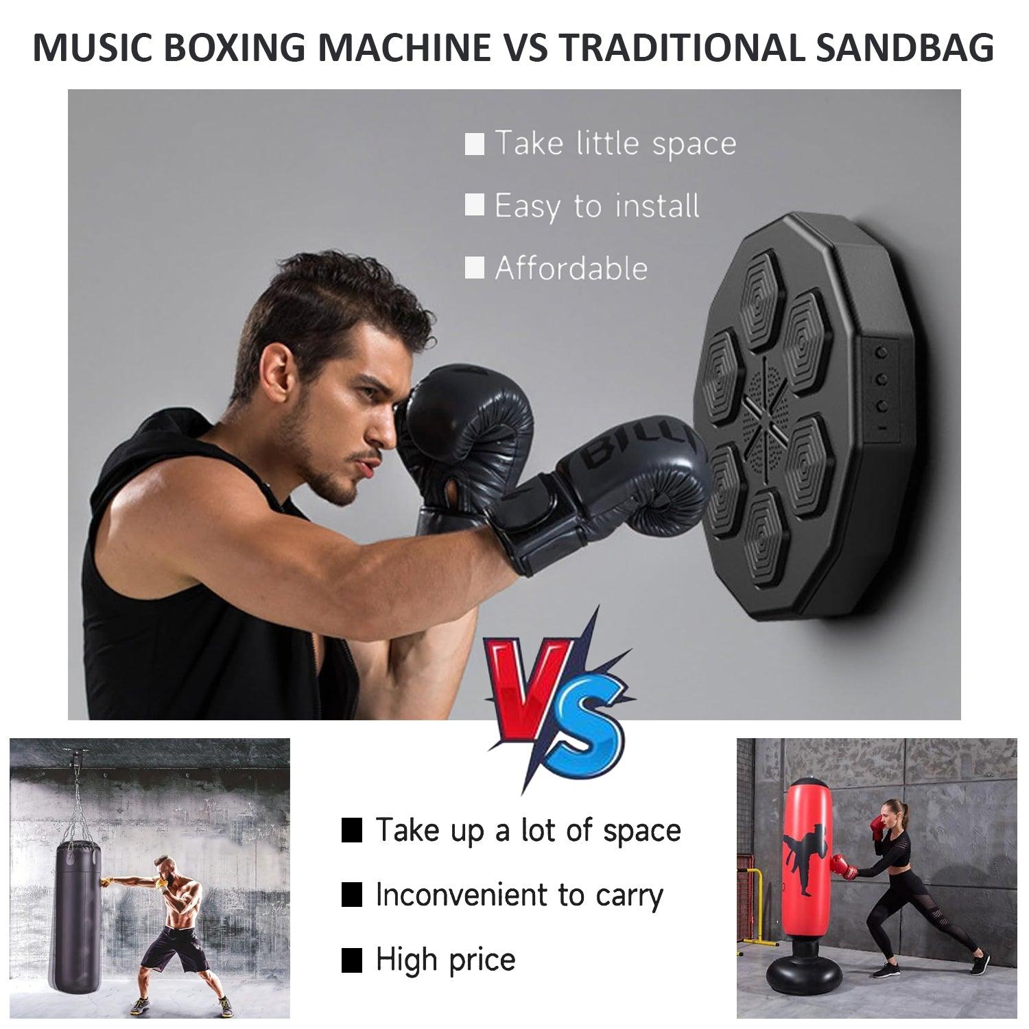Máquina de Boxeo Musical – Dispositivo de Boxeo Mural con Bluetooth, LED y Entrenamiento Reactivo