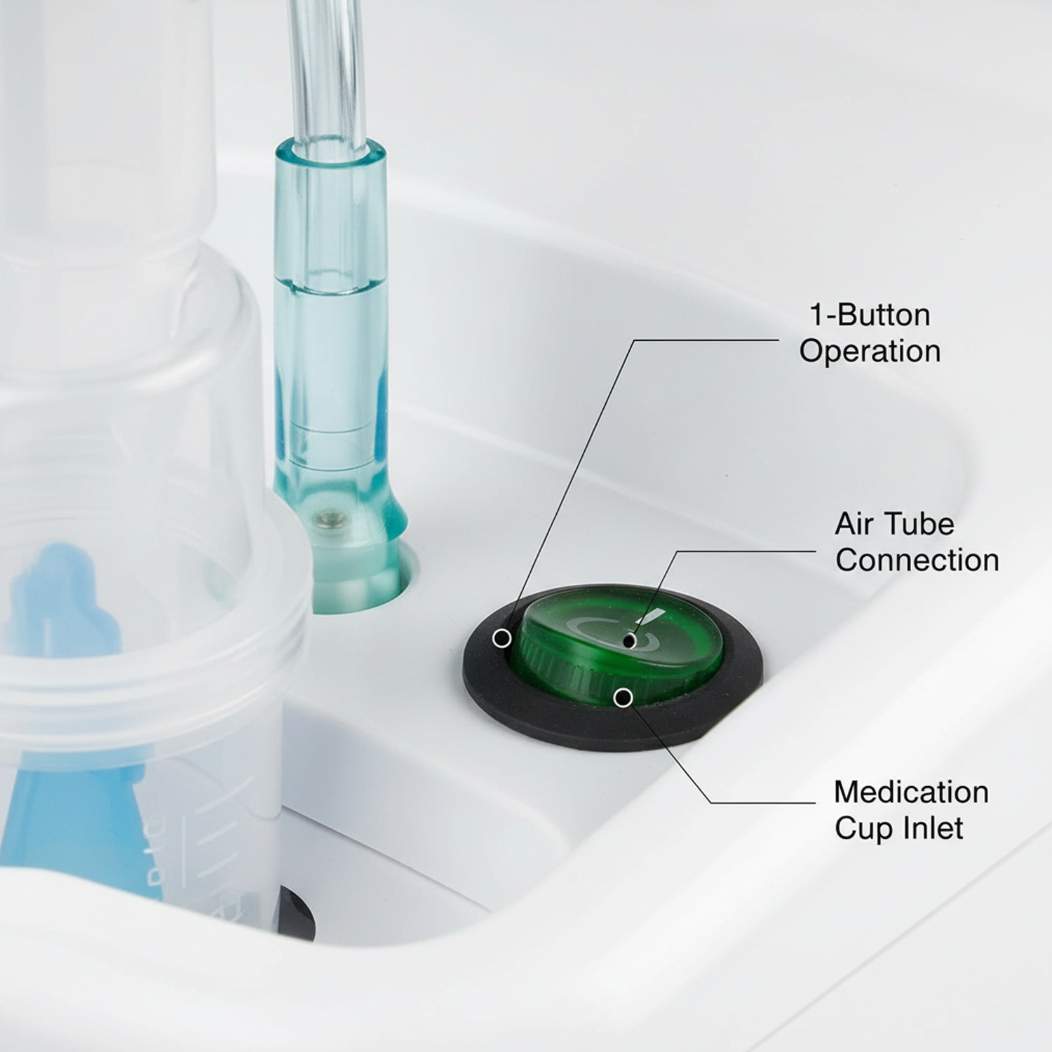 Inhalador de vapor compacto con mascarillas de respiración y boquillas