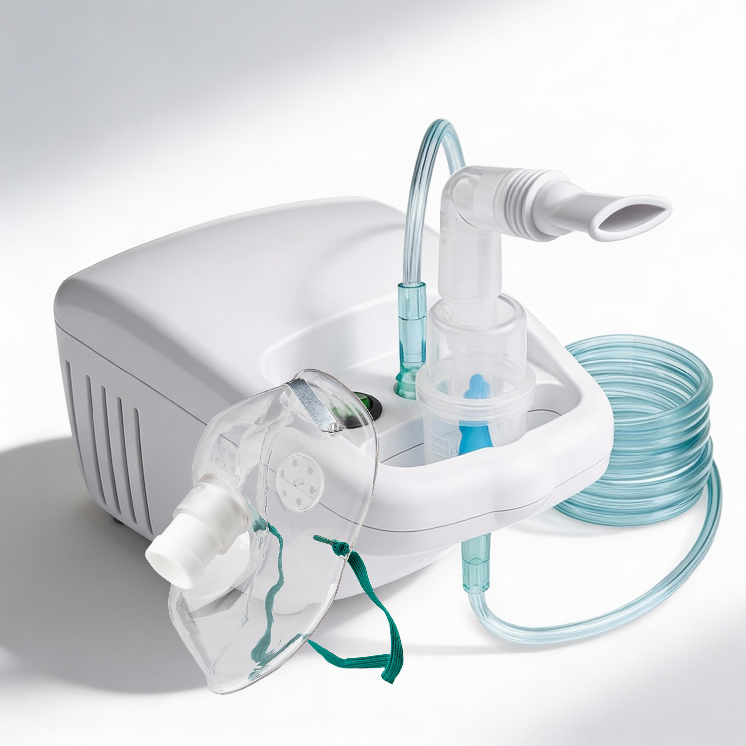 Inhalador de vapor compacto con mascarillas de respiración y boquillas