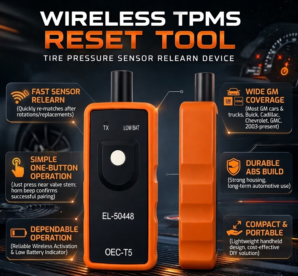 Herramienta de reinicio TPMS, sensor de presión de neumáticos inalámbrico, dispositivo de reaprendizaje