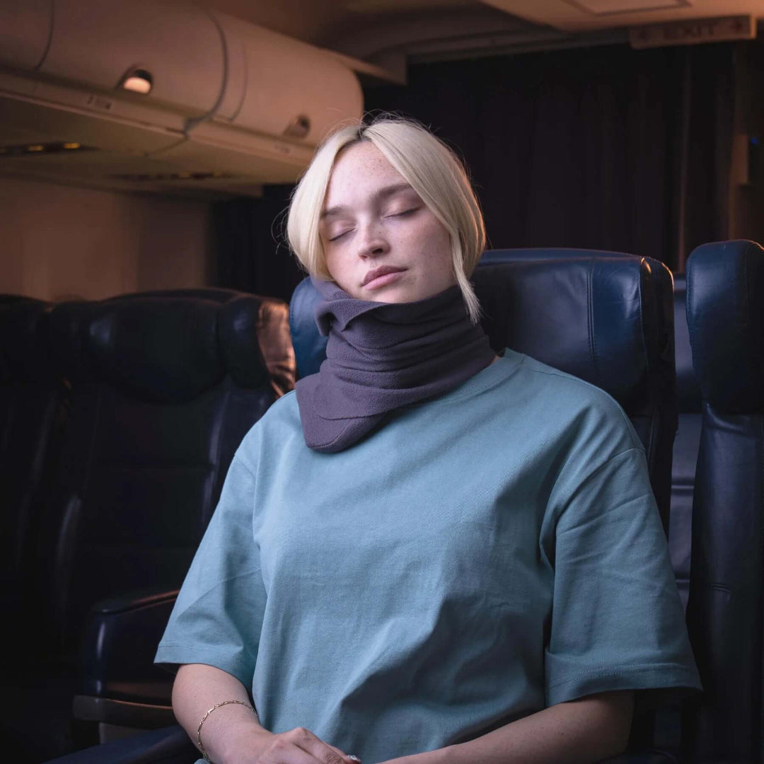 Almohada de viaje envolvente para cuello, cojín de apoyo para avión y coche