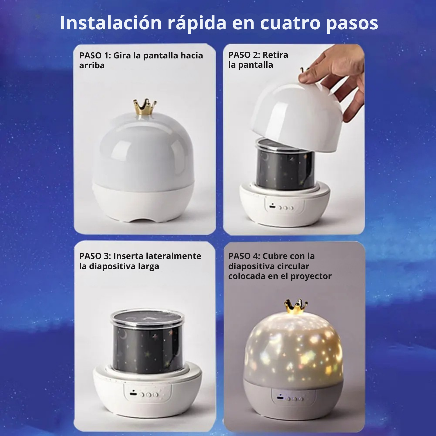 Luz Nocturna y Proyector 2 en 1 para Niños